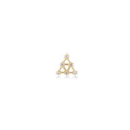 Elegant 6-Stone Triangle Gold Piercing for Multiple Ear Locations