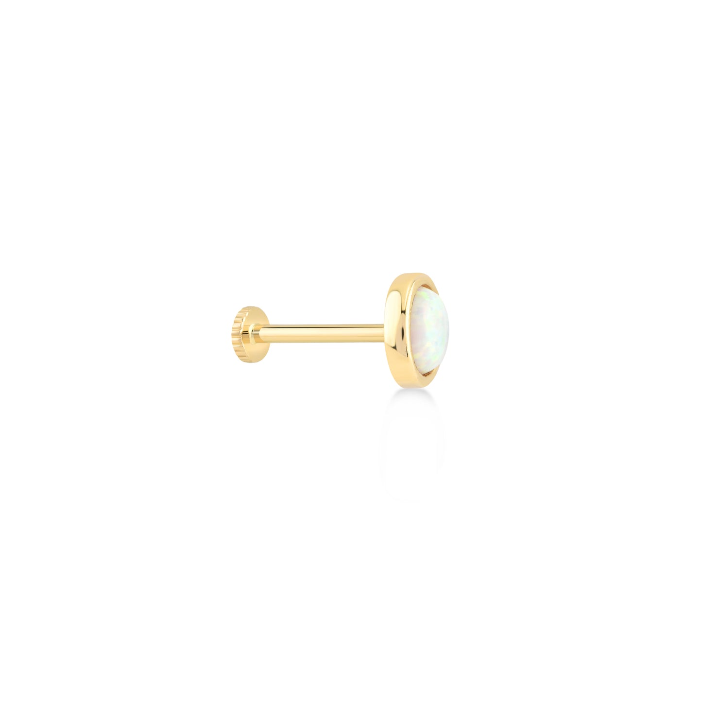 Handcrafted Single Opal Stone Piercing in Round Shape