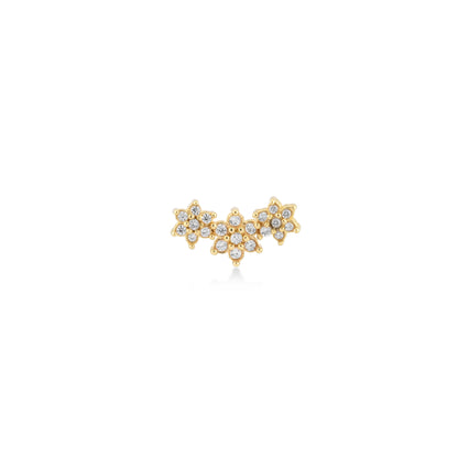 Triple Star Gold Piercing - Handcrafted Elegance for Multiple Styles