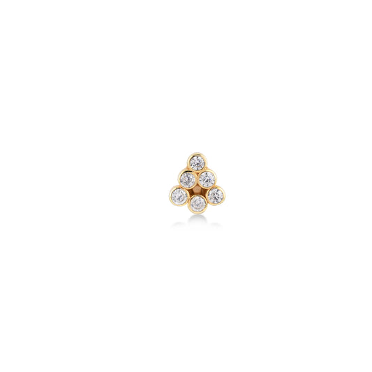 Bliss Triangle 6-Stone Gold Piercing - Handcrafted Elegance