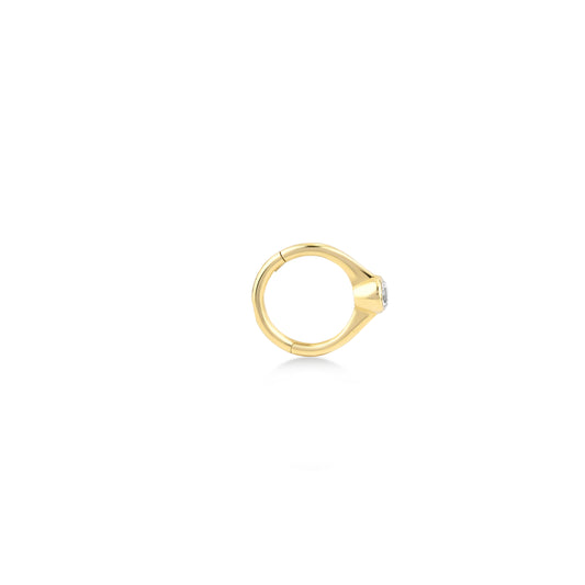 Elegant Handcrafted 14K/18K Gold Single Stone Hoop Piercings | Varied Placements & Finishes