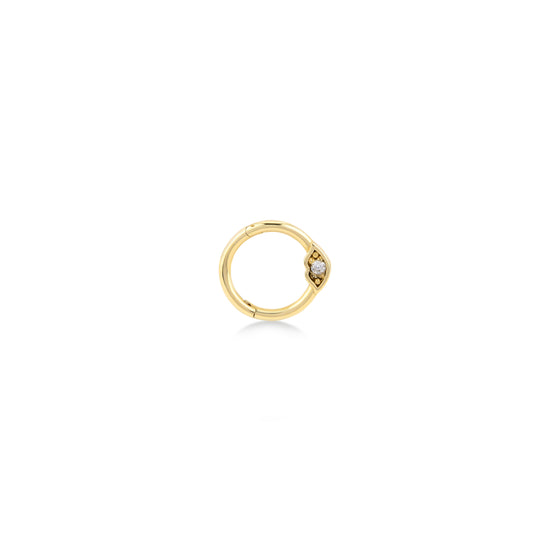 Elegant Handcrafted 14K/18K Gold Single Stone Hoop Piercings | Versatile Placements & Stylish Finishes