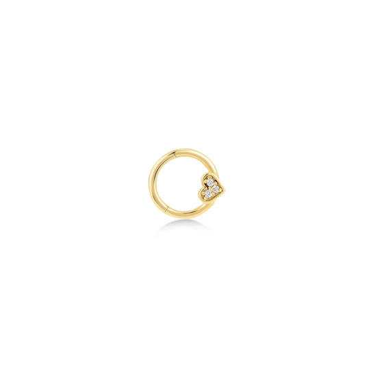 Elegant Handcrafted 14K/18K Gold Heart-shaped Hoop Piercings | Stylish Designs & Versatile Placements
