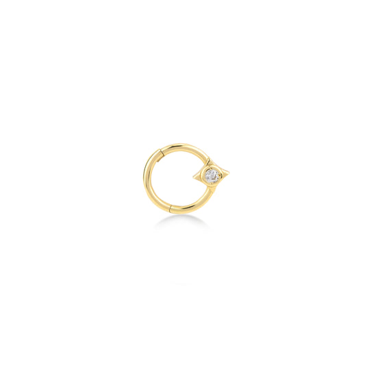 Exquisite Handcrafted Single Stone Gold Hoop Piercing | Varied Designs