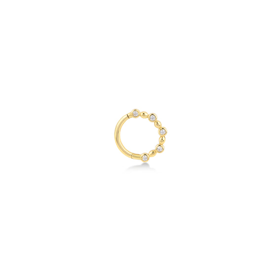 Elegant 5-Stone Gold Hoop Piercing | 11mm Length