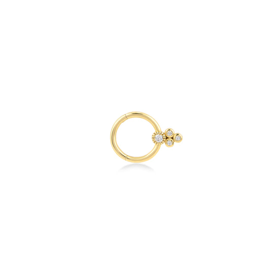 11mm Handcrafted Floral Gold Hoop Piercing | Elaborate Design